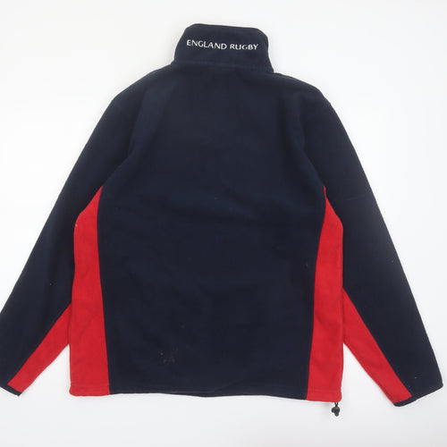 England Rugby Men's Blue Red Fleece 1/4 Zip Sweatshirt L