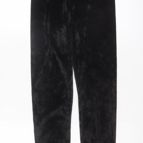PrettyLittleThing Womens Black Velvet Leggings Size 8