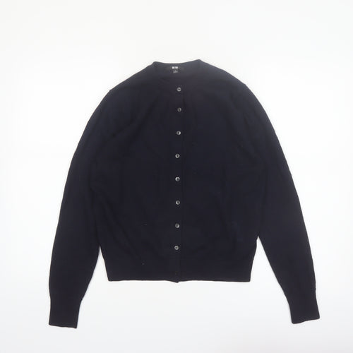 Uniqlo Women’s Black Small Crew Neck Wool Cardigan Jumper
