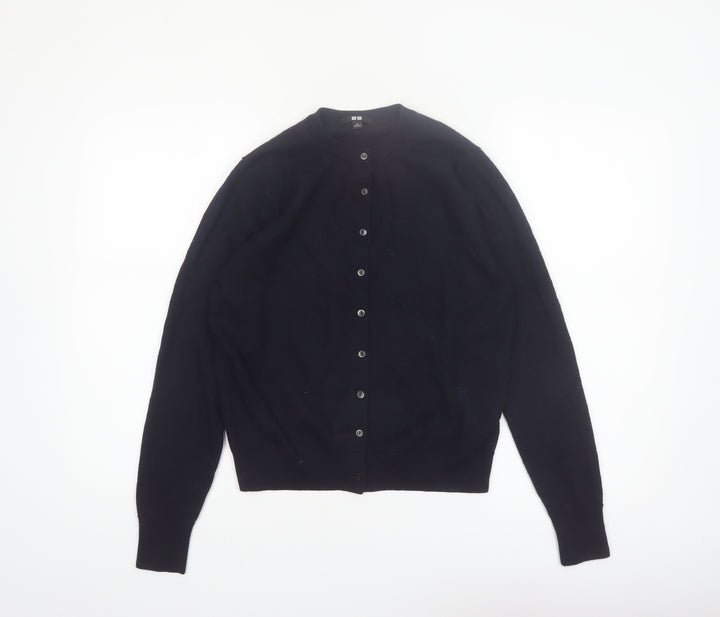 Uniqlo Women’s Black Small Crew Neck Wool Cardigan Jumper