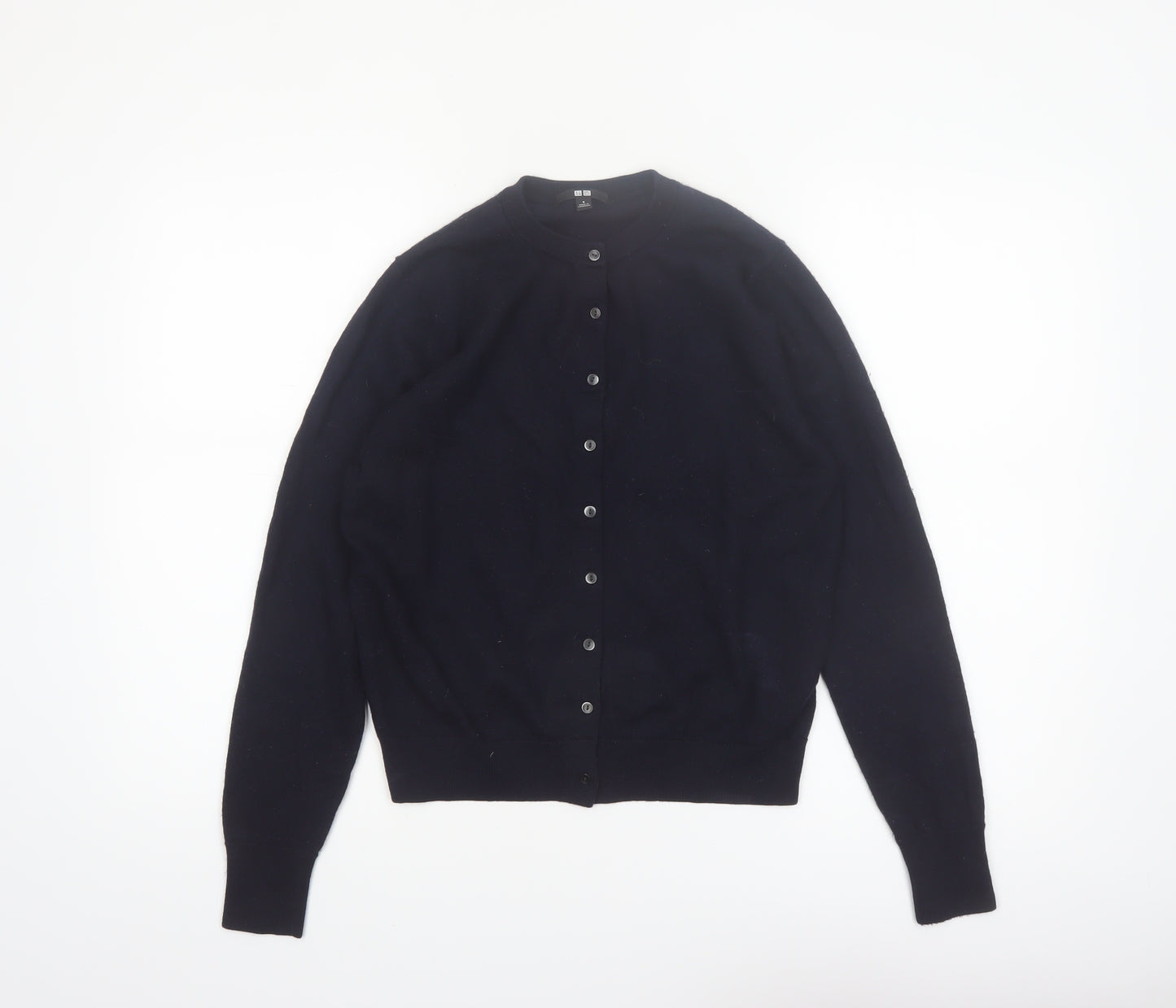 Uniqlo Women’s Black Small Crew Neck Wool Cardigan Jumper