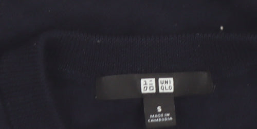 Uniqlo Women’s Black Small Crew Neck Wool Cardigan Jumper