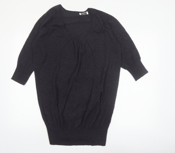 The White Company Women’s Black Merino Wool 3/4 Sleeve Pullover Jumper M