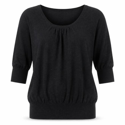 The White Company Women’s Black Merino Wool 3/4 Sleeve Pullover Jumper M