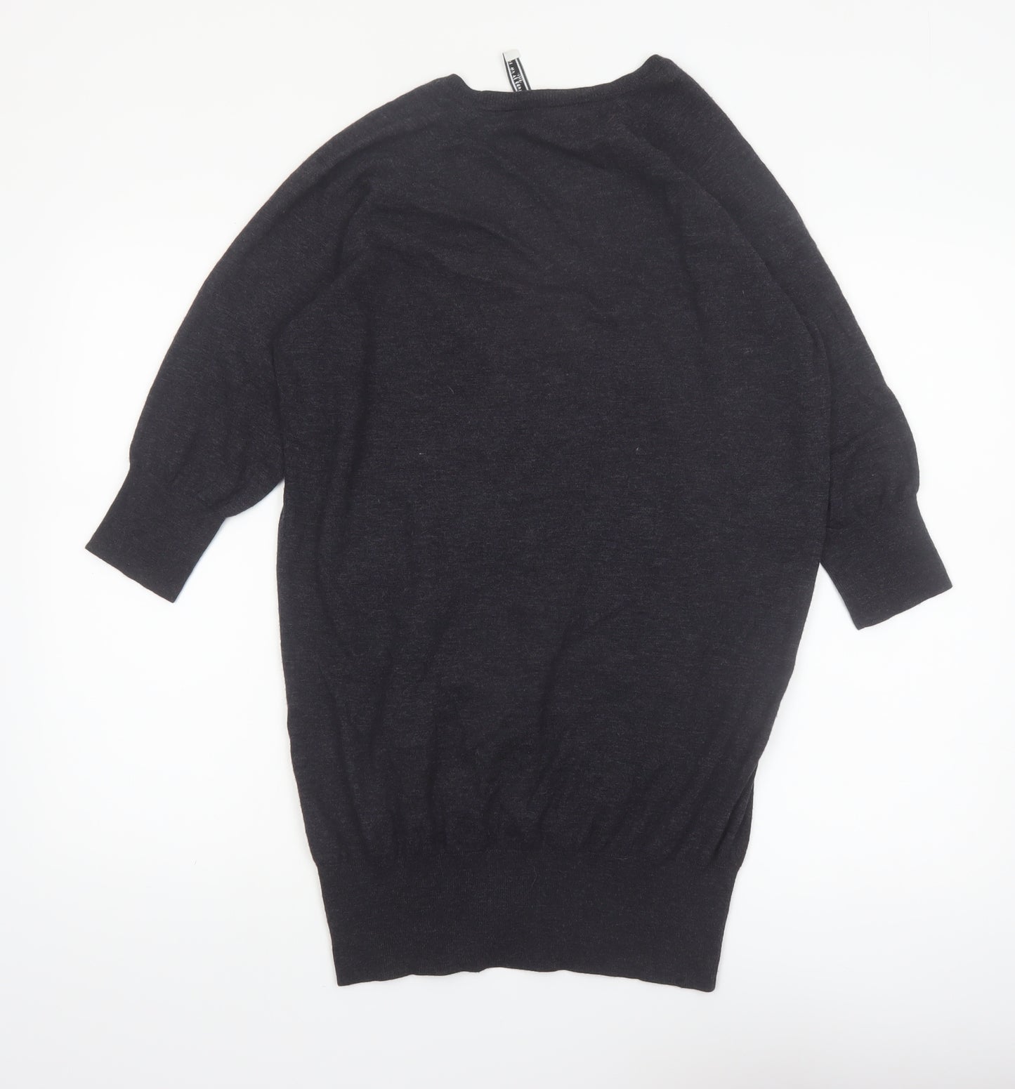 The White Company Women’s Black Merino Wool 3/4 Sleeve Pullover Jumper M
