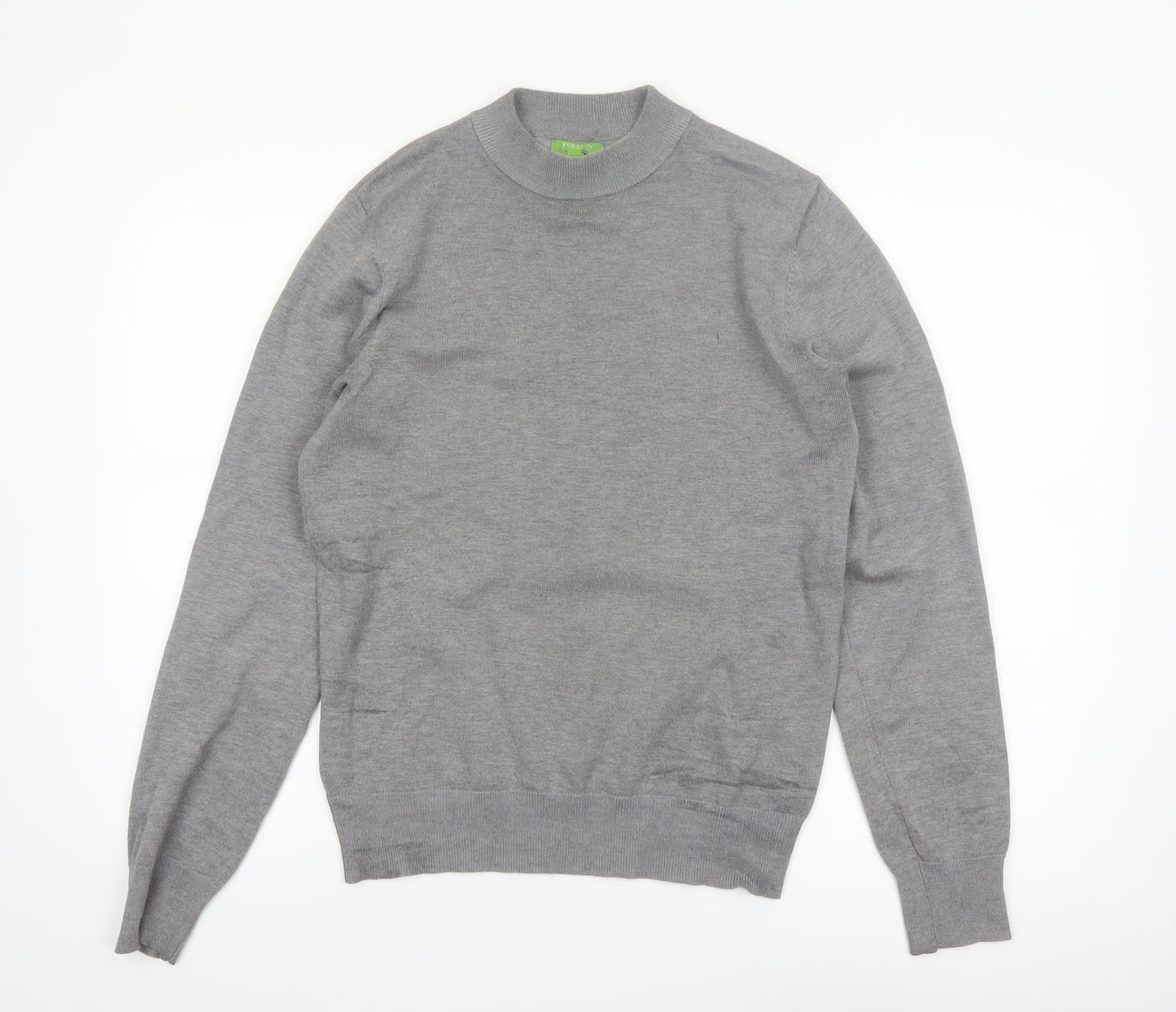 Feraud Men’s Grey Crew Neck Viscose Knit Pullover Jumper M