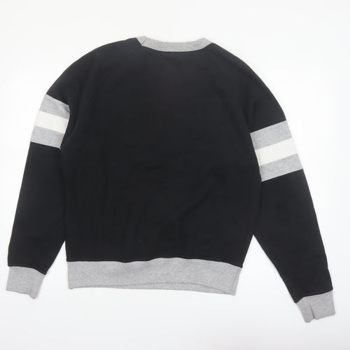 Champion Men's Black Grey Pullover Sweatshirt M Logo Sports Style