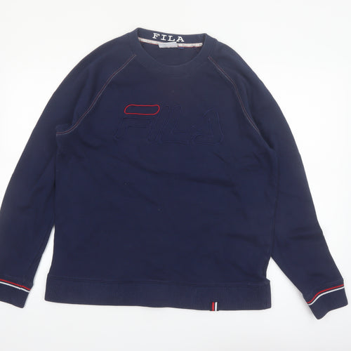 FILA Mens Blue Logo Pullover Sweatshirt Size L