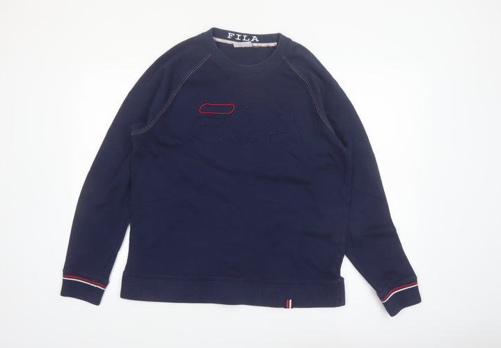 FILA Mens Blue Logo Pullover Sweatshirt Size L