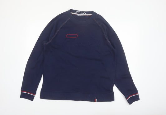FILA Mens Blue Logo Pullover Sweatshirt Size L