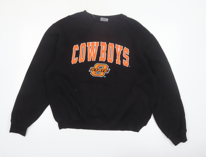Stadium Athletics Men's Black Cowboys Graphic Pullover Sweatshirt L