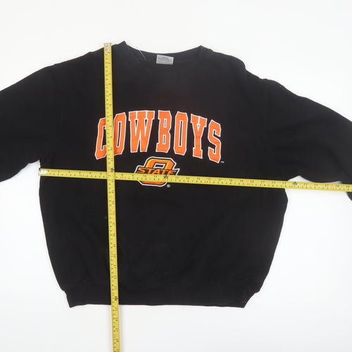 Stadium Athletics Men's Black Cowboys Graphic Pullover Sweatshirt L