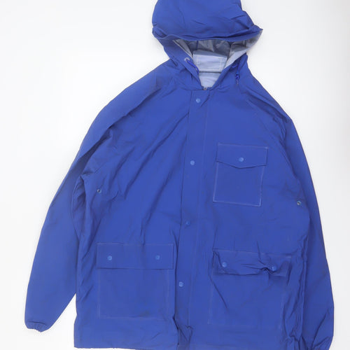 RedHead Men Blue Hooded Waterproof Rain Coat Jacket Size M