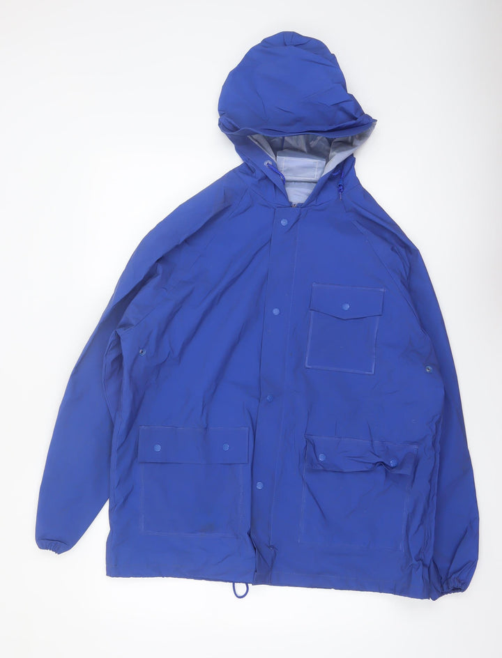 RedHead Men Blue Hooded Waterproof Rain Coat Jacket Size M