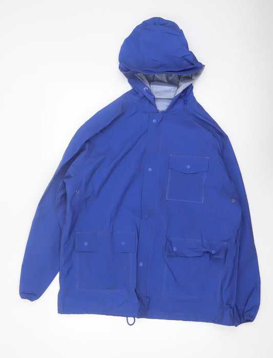 RedHead Men Blue Hooded Waterproof Rain Coat Jacket Size M