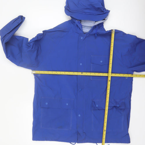 RedHead Men Blue Hooded Waterproof Rain Coat Jacket Size M