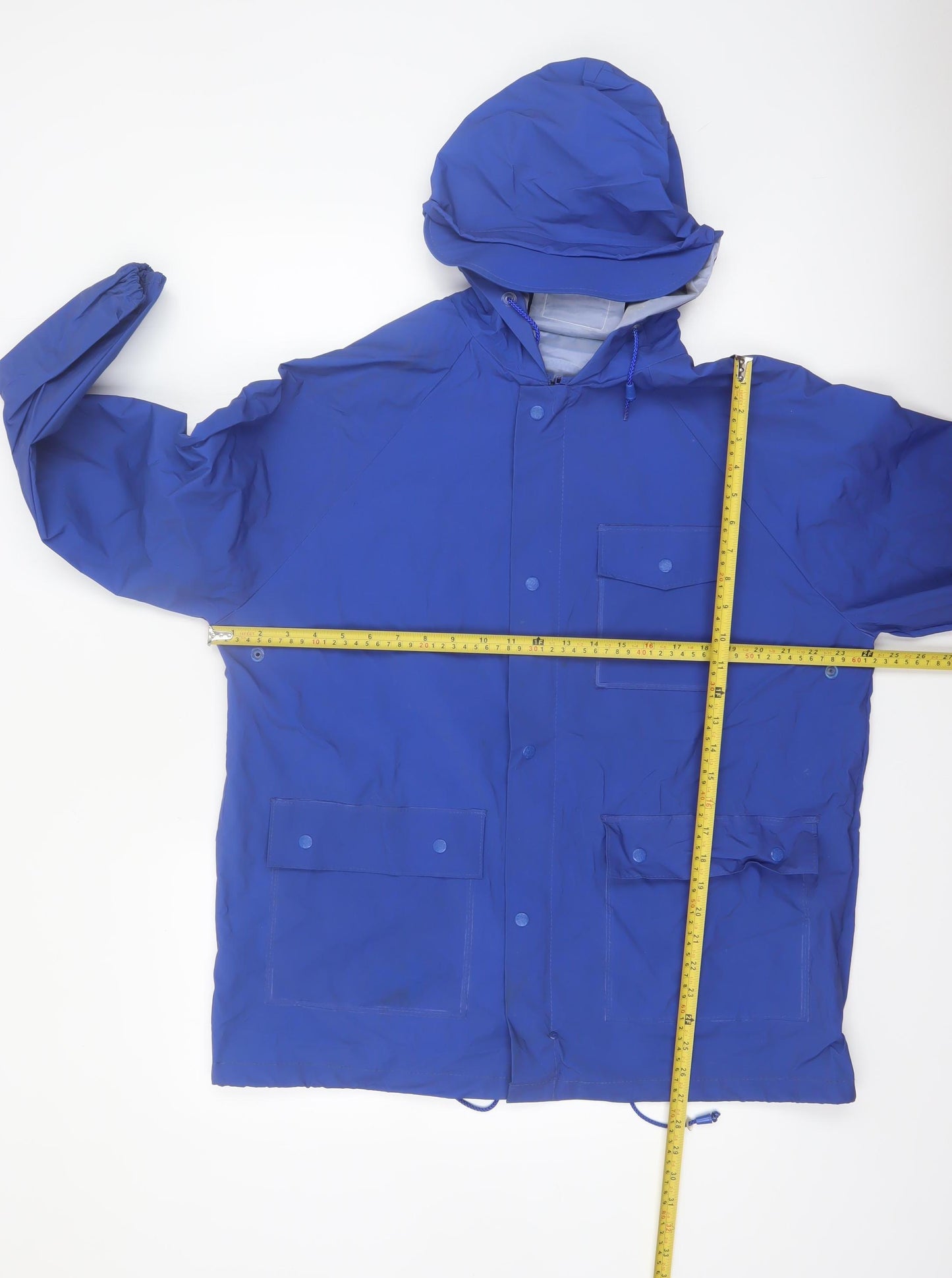 RedHead Men Blue Hooded Waterproof Rain Coat Jacket Size M