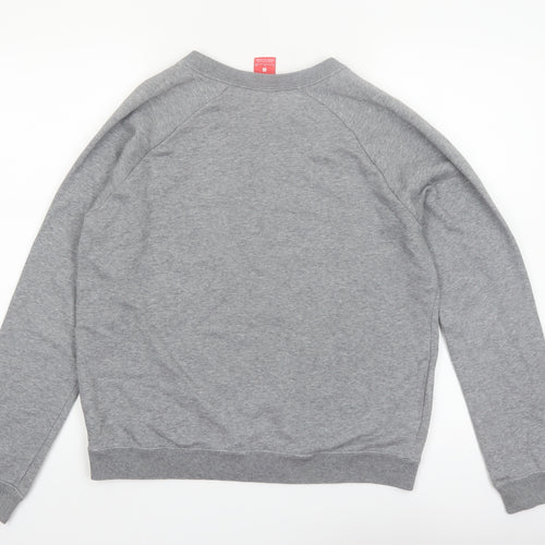 Nike Women Grey Small Pullover Sweatshirt Crew Neck Long Sleeve