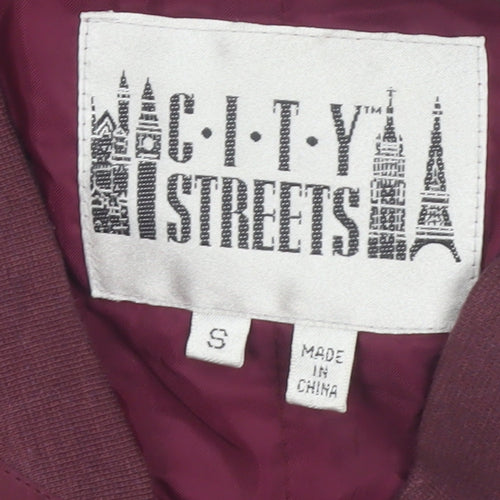City Streets Men's Red Silk Bomber Jacket Size S Full Zip Casual