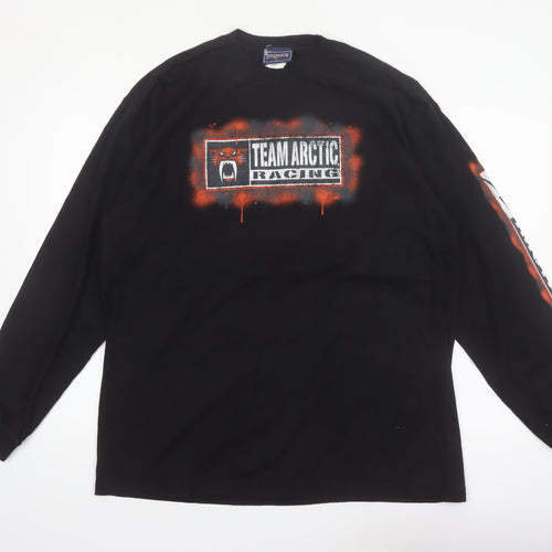 JanSport Men's Black Team Arctic Racing Long Sleeve Vintage Tee L