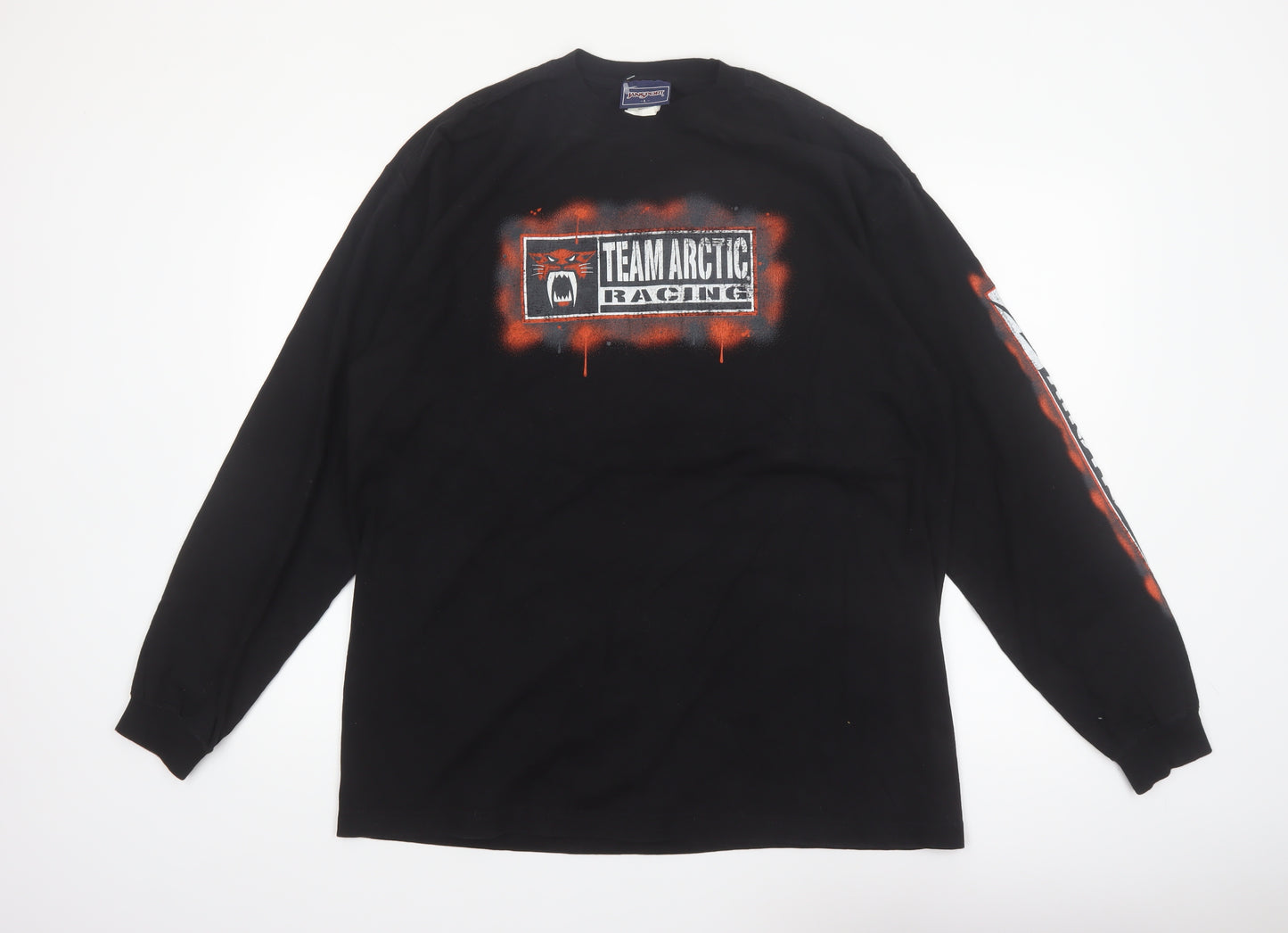 JanSport Men's Black Team Arctic Racing Long Sleeve Vintage Tee L