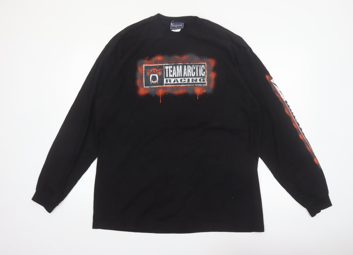 JanSport Men's Black Team Arctic Racing Long Sleeve Vintage Tee L