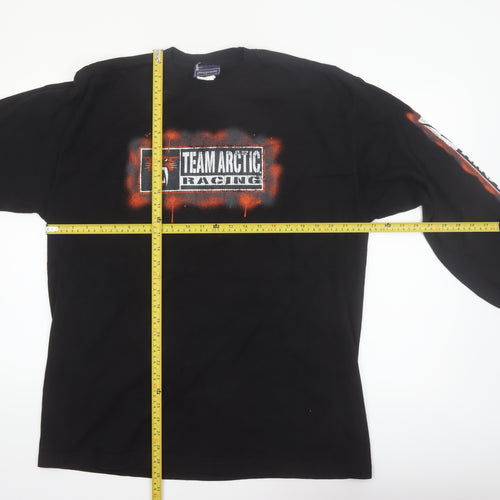 JanSport Men's Black Team Arctic Racing Long Sleeve Vintage Tee L