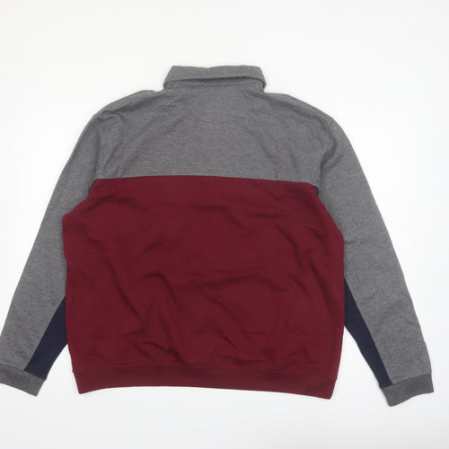 Puritan Men's Multicoloured Long Sleeve Polo Shirt XL Colourblock