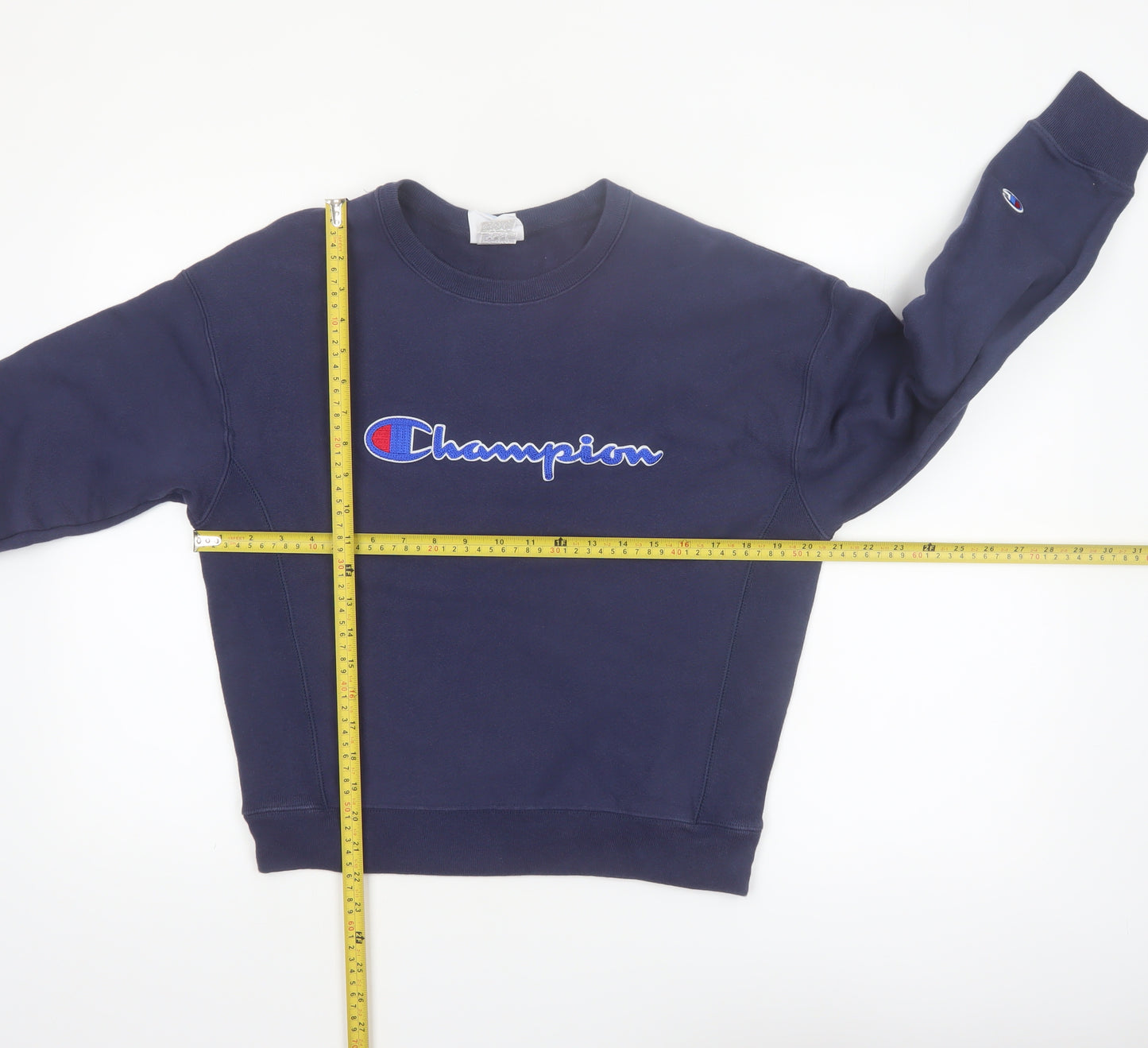 Champion Womens Navy Reverse Weave Sweatshirt Medium Cotton Blend