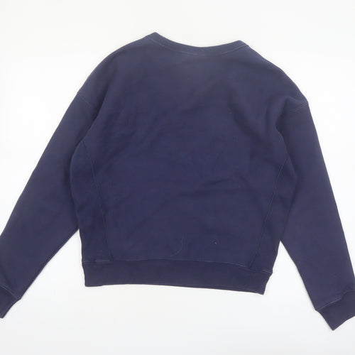 Champion Womens Navy Reverse Weave Sweatshirt Medium Cotton Blend