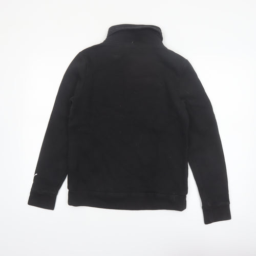 Puma Womens Black Small Pullover Sweatshirt with Logo Print