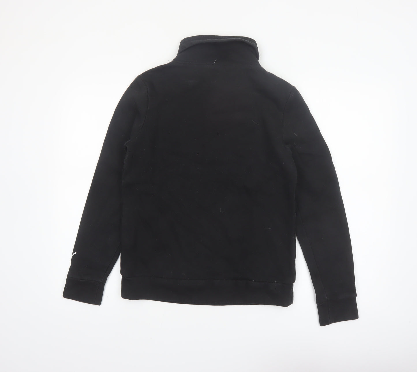Puma Womens Black Small Pullover Sweatshirt with Logo Print