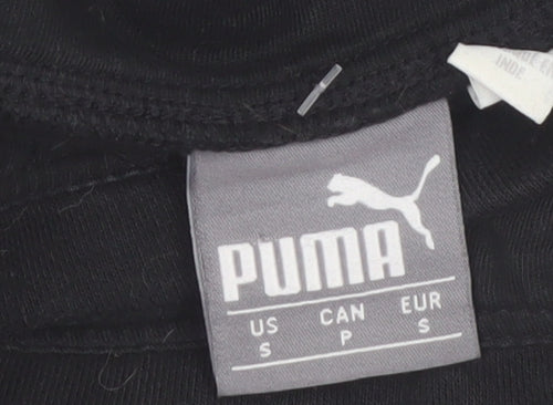 Puma Womens Black Small Pullover Sweatshirt with Logo Print