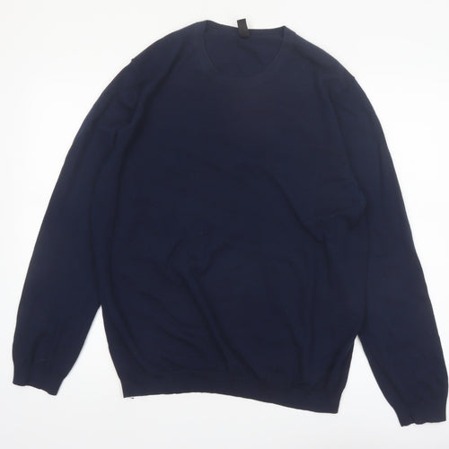 MAN Men's Blue XL Crew Neck Wool Acrylic Pullover Jumper