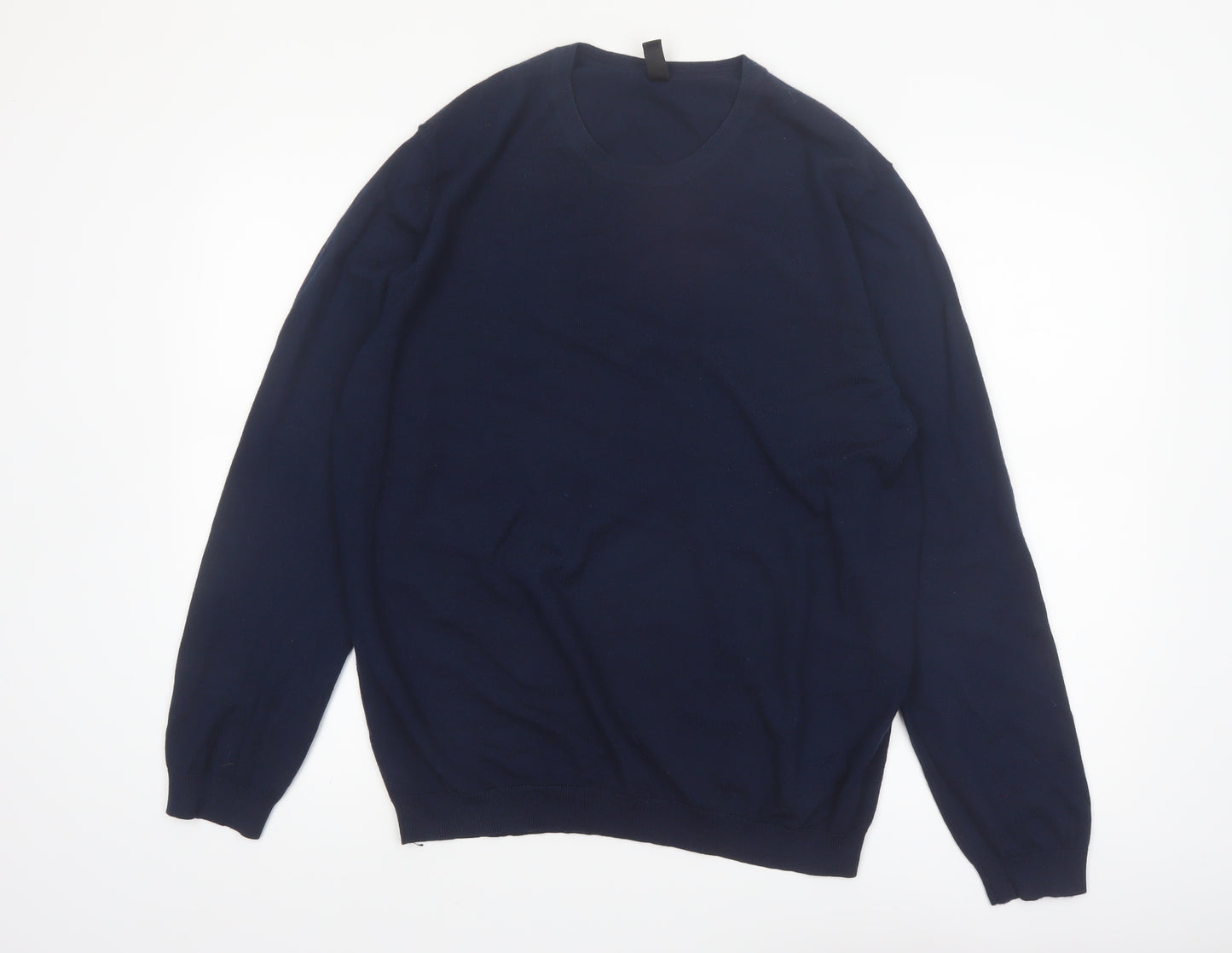 MAN Men's Blue XL Crew Neck Wool Acrylic Pullover Jumper