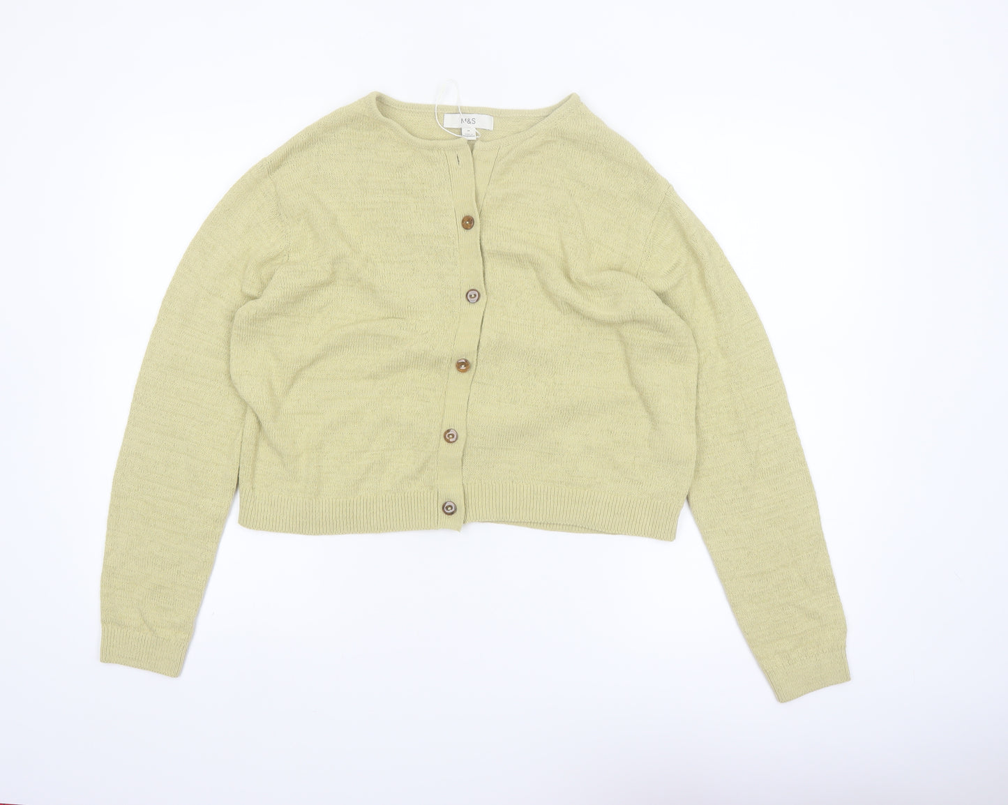 Marks and Spencer Women's Beige Knit Button Cardigan M