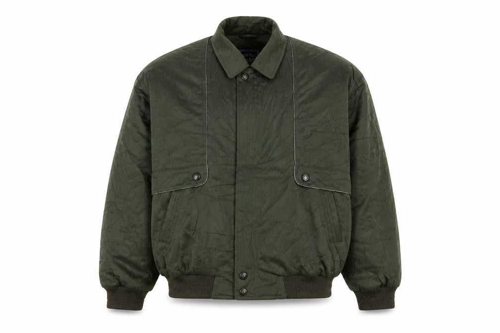 Kings Well Men's Green Bomber Jacket L Full Zip Casual Style