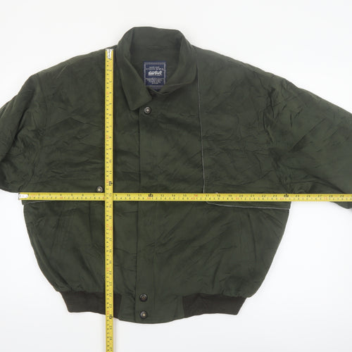 Kings Well Men's Green Bomber Jacket L Full Zip Casual Style