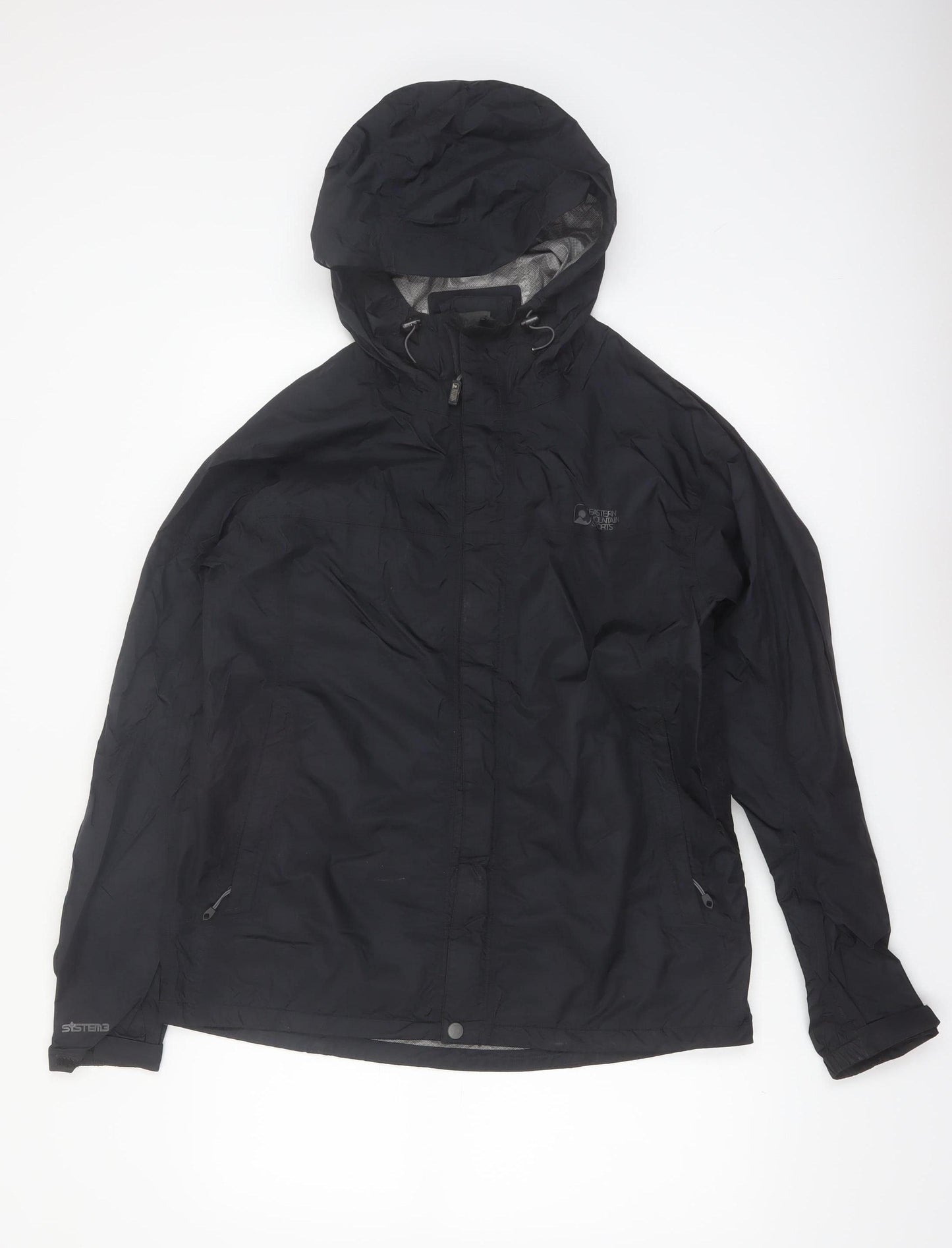 Eastern Mountain Sports Men's Black Medium Waterproof Hooded Rain Jacket