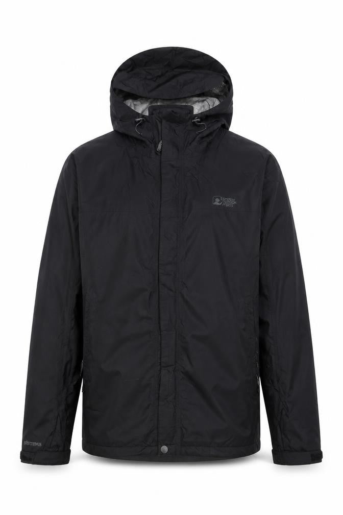 Eastern Mountain Sports Men's Black Medium Waterproof Hooded Rain Jacket