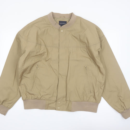 Knightsbridge Men's Beige Bomber Jacket L Polyester Cotton Casual