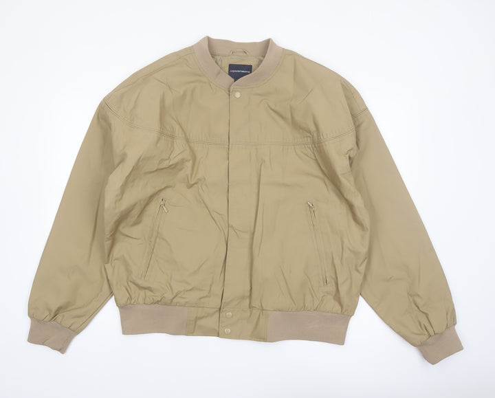 Knightsbridge Men's Beige Bomber Jacket L Polyester Cotton Casual