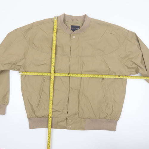 Knightsbridge Men's Beige Bomber Jacket L Polyester Cotton Casual