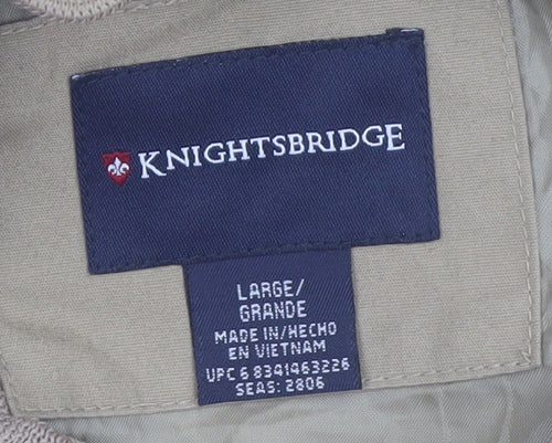 Knightsbridge Men's Beige Bomber Jacket L Polyester Cotton Casual