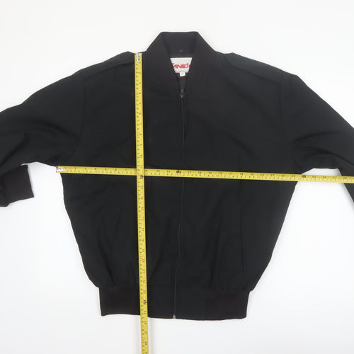 CANEX Men's Black Bomber Jacket Size 42 Regular Fit Full Zip Polyester
