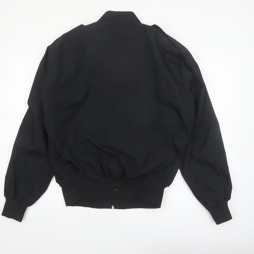CANEX Men's Black Bomber Jacket Size 42 Regular Fit Full Zip Polyester
