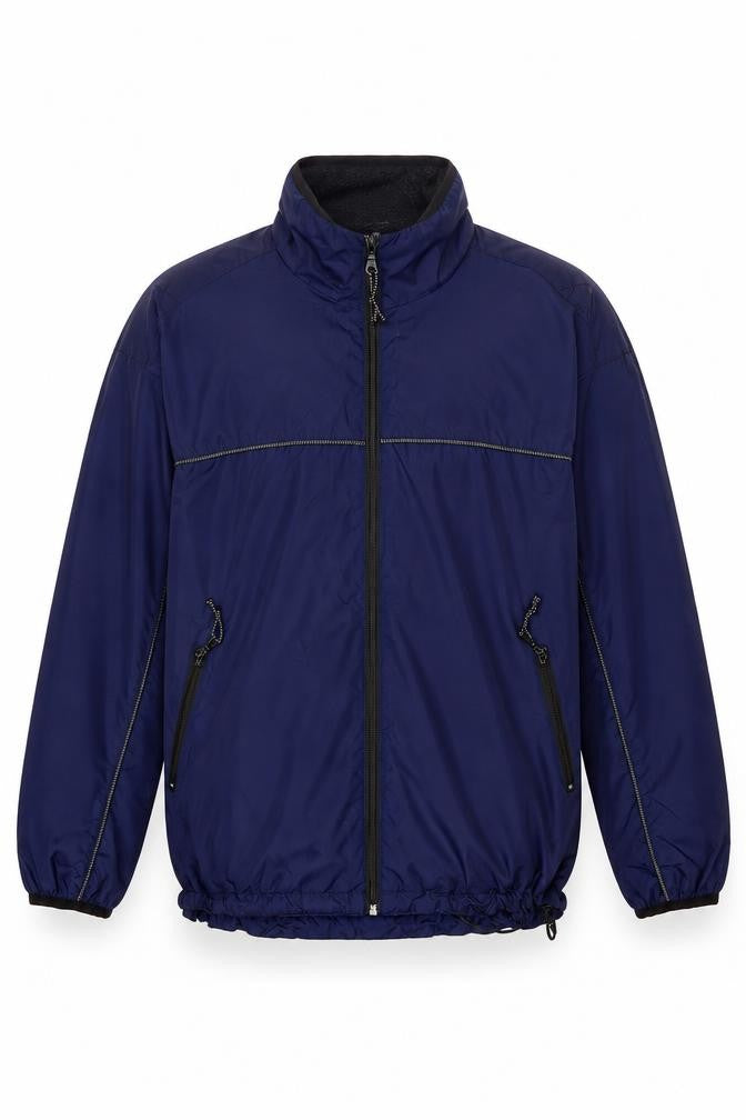 Front view of ProSpirit Men's Blue L Windbreaker Jacket Lightweight Zip Pockets