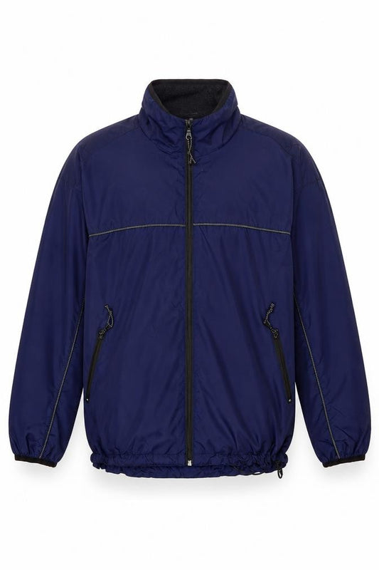 Front view of ProSpirit Men's Blue L Windbreaker Jacket Lightweight Zip Pockets