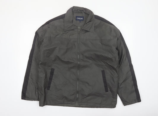 Casual Men’s Grey Polyester Full Zip Lightweight Jacket Size S