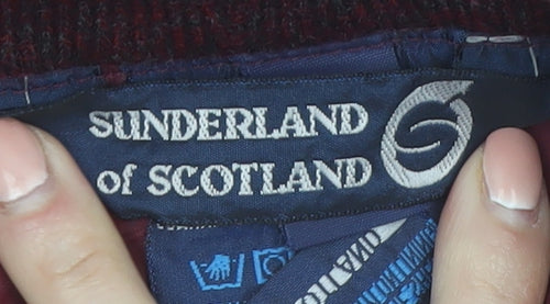 Sunderland of Scotland Men's Red Check Pullover Sweatshirt L Waterproof